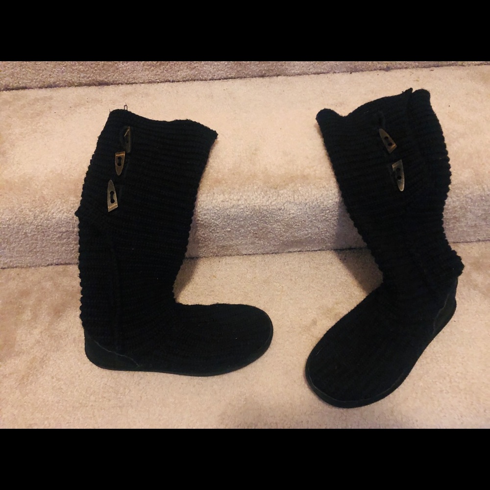 Black bear paw knee length boots